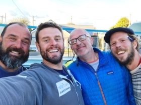 The four rowers that make up the Atlantic Seamen